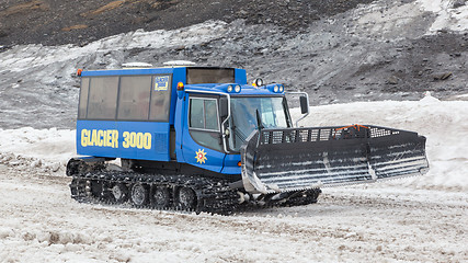 Image showing LES DIABLERETS, SWITZERLAND - July 22, 2015 Snow mobile used for