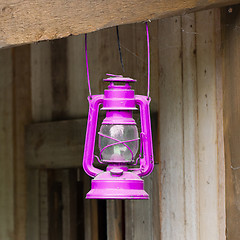 Image showing Old pink lantern