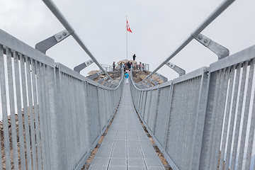 Image showing LES DIABLERETS, SWIZTERLAND - JULY 22: People walk at the Glacie