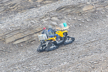 Image showing Large heavy snowmobile
