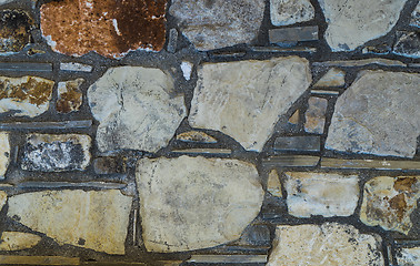 Image showing rustic shell rock Stone wall texture or background