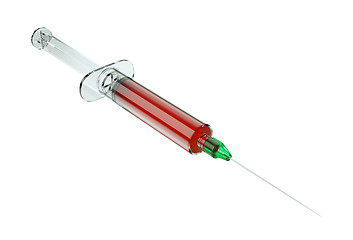 Image showing Medical squirt or syringe with drugs for injection 