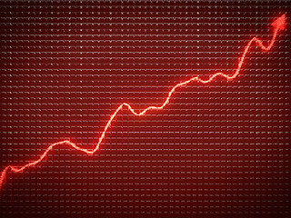 Image showing Red trend as symbol of financial growth