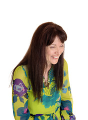 Image showing Middle age woman laughing.