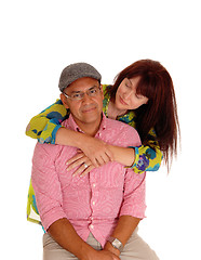 Image showing Caucasian wife hugging her man.