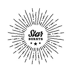 Image showing Hipster style vintage star burst with ray