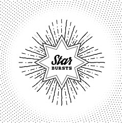 Image showing Hipster style vintage star burst with ray