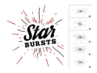 Image showing Hipster style vintage star burst with ray