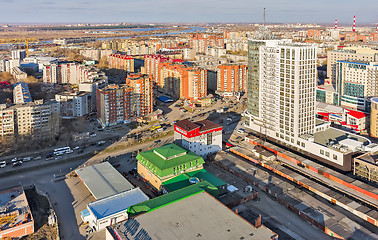 Image showing Aerial view onto business center. Tyumen. Russia