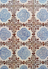 Image showing Traditional Portuguese glazed tiles