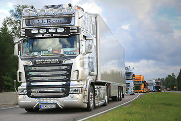 Image showing Scania Semi R620 R.U.Route on in Truck Convoy