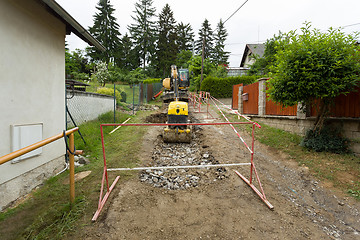 Image showing excavator on trench - constructing canalization