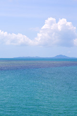 Image showing  coastline of a green lagoon   thailand kho phangan  bay 