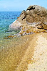 Image showing asia in thailand  kho   bay isle white  beach     china sea 