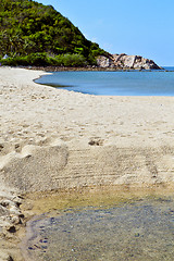 Image showing asia in  kho phangan thailand bay isle  beach    rocks  and  