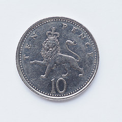 Image showing UK 10 pence coin