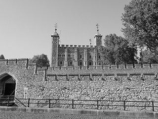 Image showing Black and white Tower of London