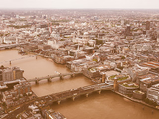 Image showing Retro looking Aerial view of London