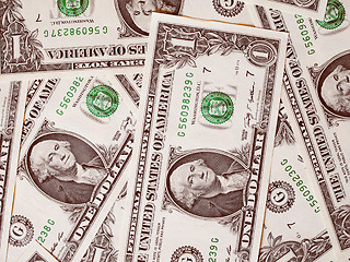 Image showing Retro look Dollar notes 1 Dollar