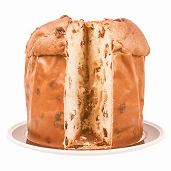 Image showing Retro looking Panettone bread