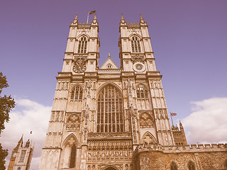 Image showing Retro looking Westminster Abbey in London