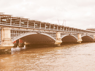 Image showing Retro looking Blackfriars bridge in London