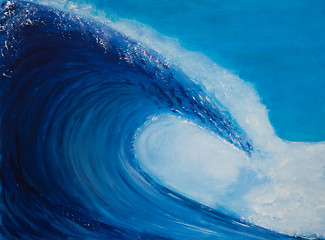 Image showing Painting of a very large wave