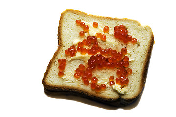 Image showing   bread with caviar