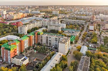 Image showing Aerial urban view on Melnichnaya street. Tyumen