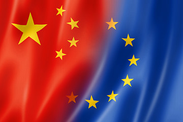 Image showing China and Europe flag