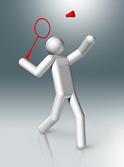 Image showing Badminton 3D symbol, Olympic sports