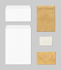 Image showing envelopes mockup template, grey background