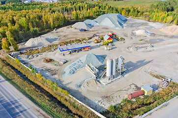 Image showing Aerial view on construction materials company. Tyumen. Russia