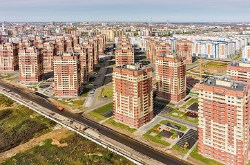 Image showing Aerial view on sleeping neighborhood. Tyumen. Russia