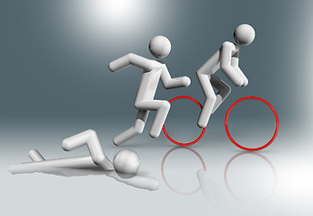 Image showing Triathlon 3D symbol, Olympic sports