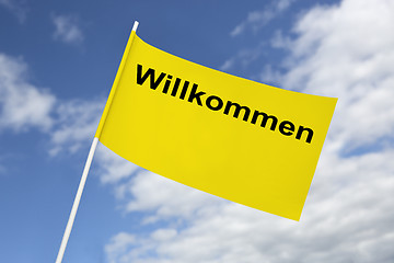 Image showing Yellow flag welcome