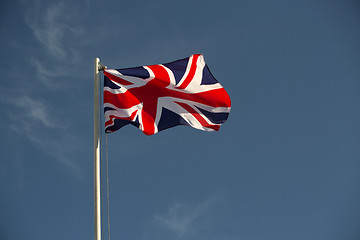 Image showing Great Britain flag in evening light