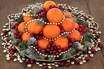 Image showing Christmas Fruit Scene