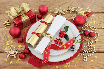 Image showing Christmas Dinner Place Setting