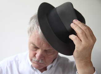 Image showing Senior man with hat