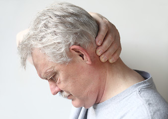 Image showing man with headache at base of skull 