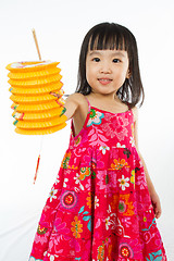 Image showing Chinese little girl holding latern