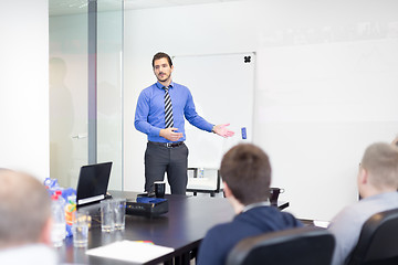 Image showing Business presentation on corporate meeting.