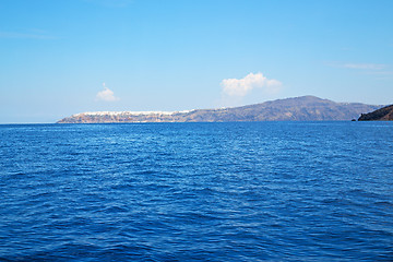 Image showing   boat sea and sky in   santorini greece europe