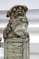 Image showing  monster demon in the temple bangkok asia   column