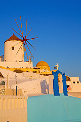 Image showing old mill in  europe  and the   sunrise