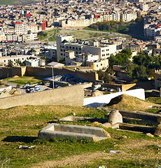 Image showing from high in the village morocco africa field and constructions