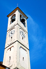 Image showing monument  clock tower in   stone and bell