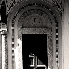 Image showing old   door    in italy old ancian wood and traditional  texture 