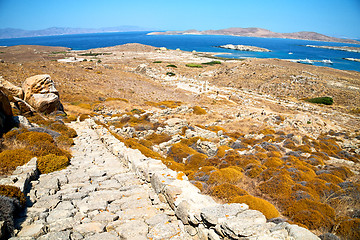 Image showing temple  in delos greece the historycal acropolis and old ruin si